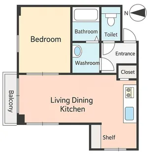 ★リノベ★秀和第二高輪レジデンス【5階】の間取り