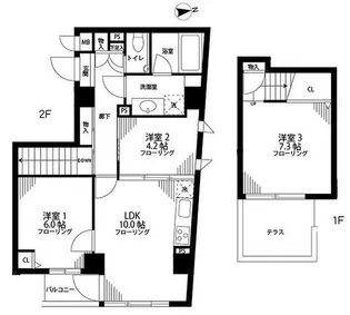 クレア白金高輪【2階】の間取り