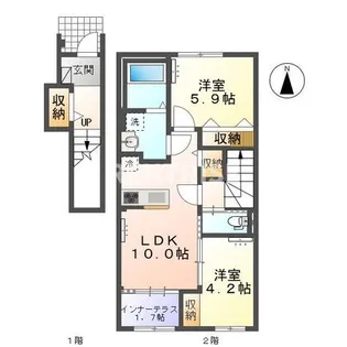 今伊勢町宮後字芝野新築アパート【2階】の間取り