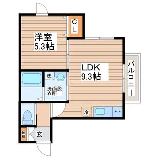 アステラス北仙台弐番館【1階】の間取り