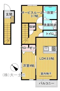 フルールポミエA【2階】の間取り