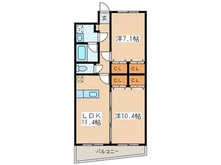 アルカディア・アイル【1階】の間取り