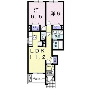レジデンスサンヒルズII【1階】の間取り