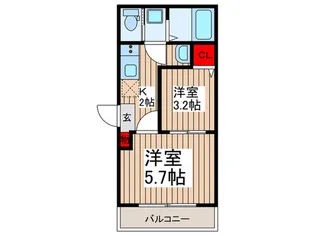 ヴェルヴェーヌ大宮.【3階】の間取り