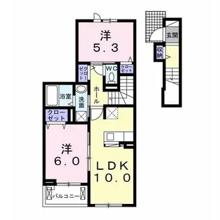 メゾンドノアール【2階】の間取り