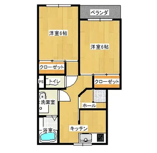 シャルール本楯II【2階】の間取り