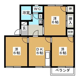 タウニィ若里 A【2階】の間取り