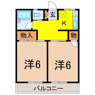 妻沼ハイツ第一(熊谷市妻沼)【3階】の間取り