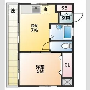 山田コーポ【1階】の間取り