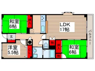 東葉コーポ北方C棟【2階】の間取り