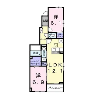 アンソレイユ【1階】の間取り