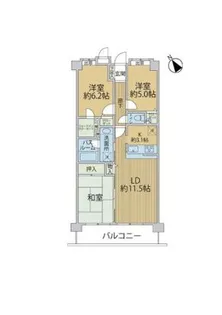 ライオンズガーデン西葛西第二【5階】の間取り