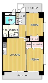 ウェルレジデンス三ツ瀬【3階】の間取り