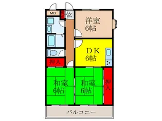 リバ-ウエスト【3階】の間取り