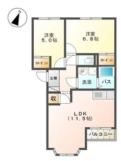 プランドール【1階】の間取り