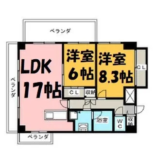 プレディアスタイル白川公園【13階】の間取り