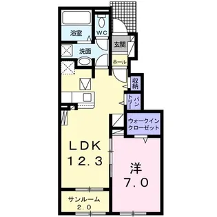 ヴィラファミリアK.A【1階】の間取り