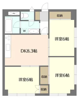 氏家マンション【6階】の間取り