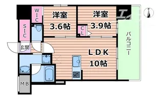 コンフォリア・リヴ大阪本町【4階】の間取り