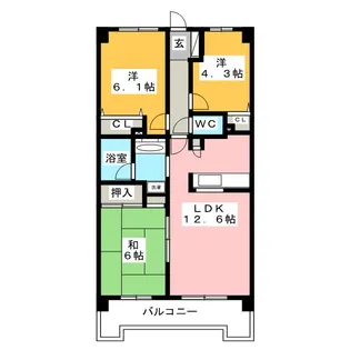 コスモ川口ロイヤルフォルム【8階】の間取り