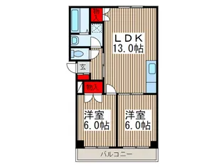 サンシ-ドA棟【3階】の間取り