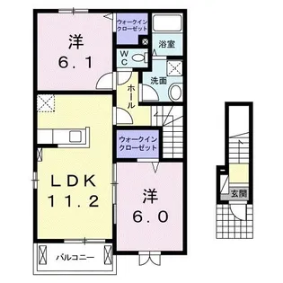 リ ミエル【2階】の間取り