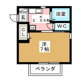 ハイツサンリバー【1階】の間取り