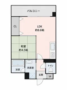 ニューガイアリルーム新大江No.69【3階】の間取り