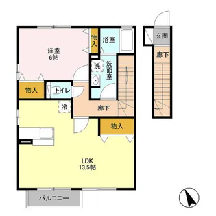 ライオンハーテッドB【2階】の間取り
