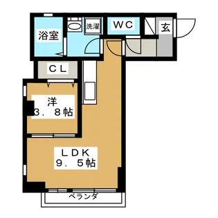 1LDKの間取り画像