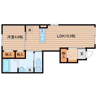 1LDKの間取り画像