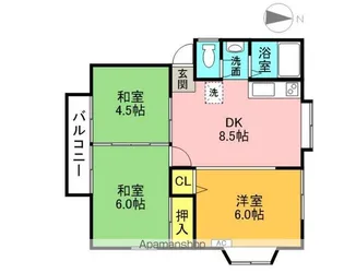 コーポ八幡 B【2階】の間取り