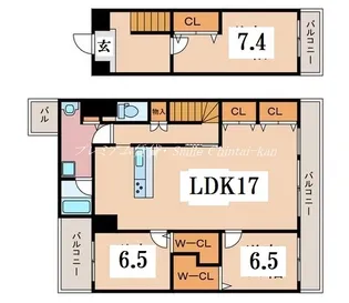 京都府京都市中京区槌屋町【マンション】の間取り