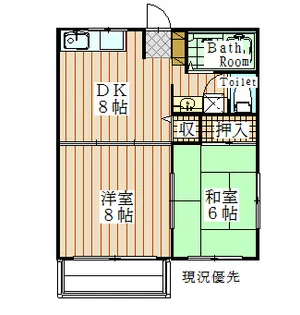 セフィラハイツ市名坂【2階】の間取り