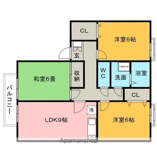ハミングタウン合川【2階】の間取り