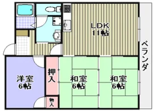 ハイツ大善【3階】の間取り