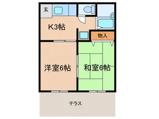 ハイツみずこし【1階】の間取り