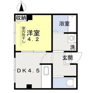 1DKの間取り画像