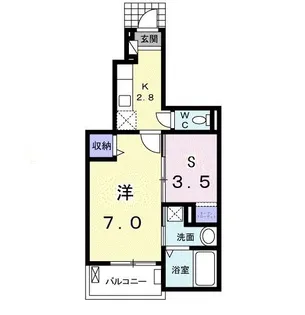 ベルメゾン・ウエスト【1階】の間取り