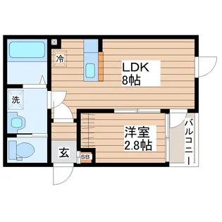 1LDKの間取り画像