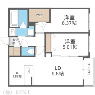 BPRレジデンス二十四軒(旧URBAN FLATS二十四軒【5階】の間取り