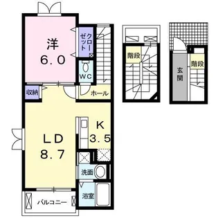 リェス ドヴァリェーツ【3階】の間取り
