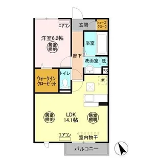 茨城県つくば市谷田部【アパート】の間取り