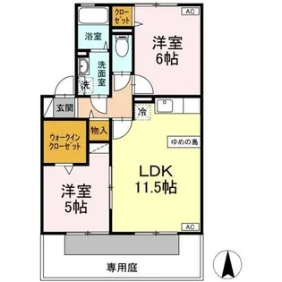 ヴェールヴィルII C棟【1階】の間取り