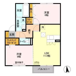 サニーハウス A棟【1階】の間取り