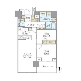 Brillia Tower代々木公園CLASSY【8階】の間取り