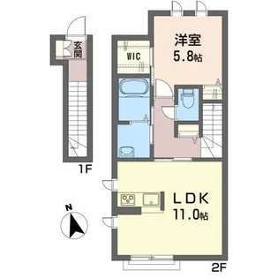 シャーメゾンオーク【2階】の間取り