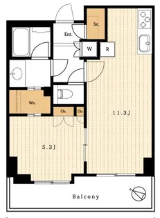 東京都港区高輪1【マンション】の間取り