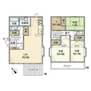 千葉県松戸市横須賀2【一戸建】の間取り