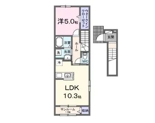 東京都立川市砂川町3【アパート】の間取り
